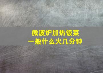 微波炉加热饭菜一般什么火几分钟