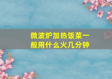 微波炉加热饭菜一般用什么火几分钟