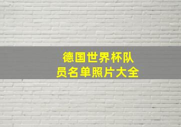 德国世界杯队员名单照片大全