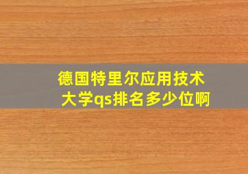 德国特里尔应用技术大学qs排名多少位啊