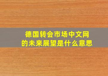 德国转会市场中文网的未来展望是什么意思