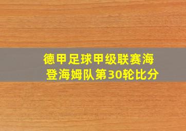 德甲足球甲级联赛海登海姆队第30轮比分