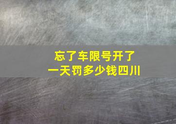 忘了车限号开了一天罚多少钱四川