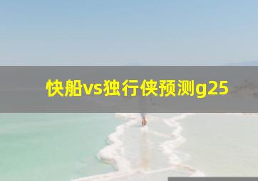 快船vs独行侠预测g25