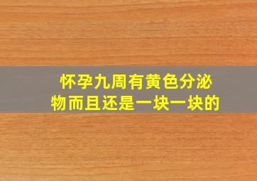 怀孕九周有黄色分泌物而且还是一块一块的