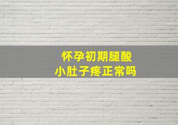 怀孕初期腿酸小肚子疼正常吗