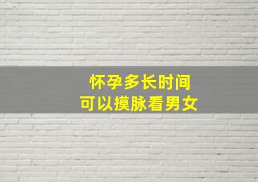 怀孕多长时间可以摸脉看男女