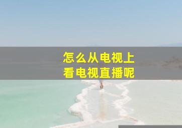 怎么从电视上看电视直播呢