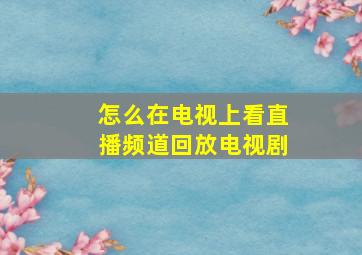 怎么在电视上看直播频道回放电视剧