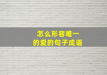 怎么形容唯一的爱的句子成语