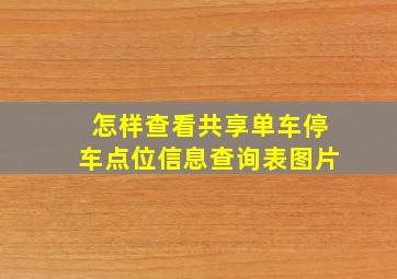 怎样查看共享单车停车点位信息查询表图片