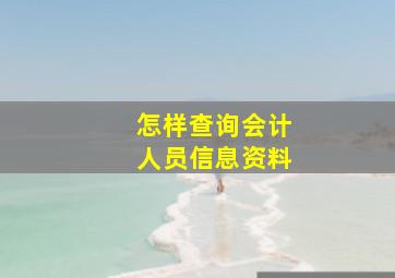 怎样查询会计人员信息资料