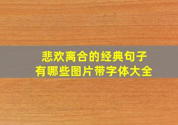 悲欢离合的经典句子有哪些图片带字体大全