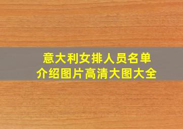 意大利女排人员名单介绍图片高清大图大全