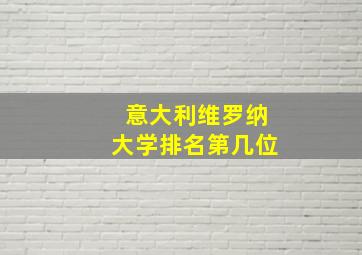 意大利维罗纳大学排名第几位