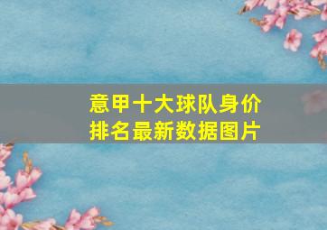 意甲十大球队身价排名最新数据图片