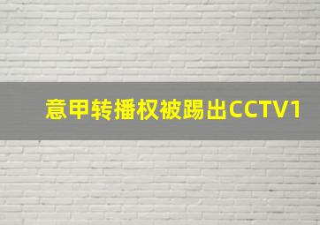 意甲转播权被踢出CCTV1