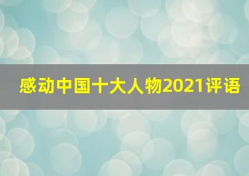 感动中国十大人物2021评语