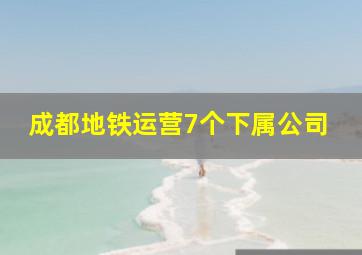 成都地铁运营7个下属公司