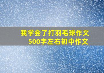 我学会了打羽毛球作文500字左右初中作文