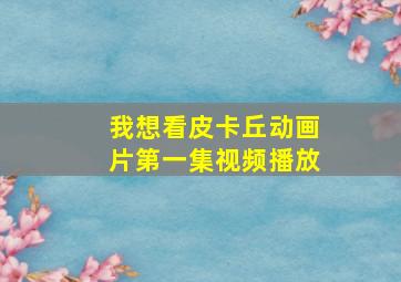 我想看皮卡丘动画片第一集视频播放