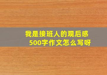 我是接班人的观后感500字作文怎么写呀