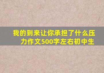 我的到来让你承担了什么压力作文500字左右初中生