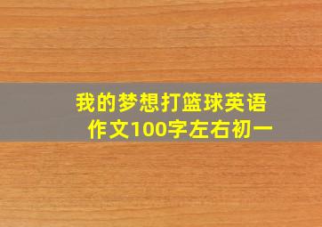 我的梦想打篮球英语作文100字左右初一