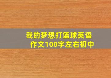 我的梦想打篮球英语作文100字左右初中