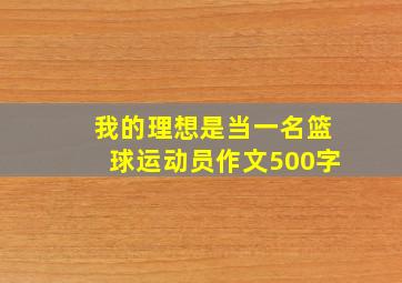 我的理想是当一名篮球运动员作文500字