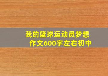 我的篮球运动员梦想作文600字左右初中