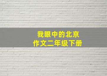 我眼中的北京作文二年级下册