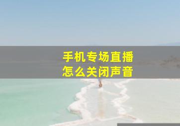 手机专场直播怎么关闭声音