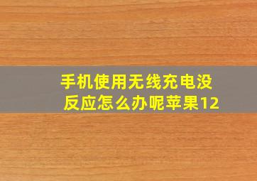 手机使用无线充电没反应怎么办呢苹果12