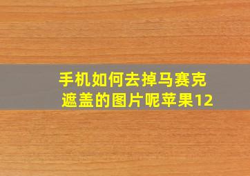 手机如何去掉马赛克遮盖的图片呢苹果12