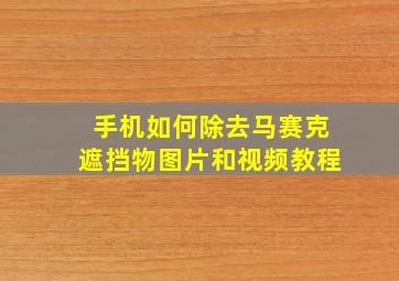 手机如何除去马赛克遮挡物图片和视频教程