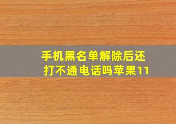 手机黑名单解除后还打不通电话吗苹果11