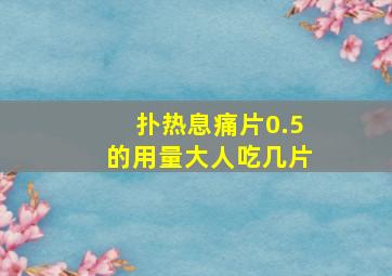 扑热息痛片0.5的用量大人吃几片