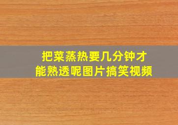 把菜蒸热要几分钟才能熟透呢图片搞笑视频