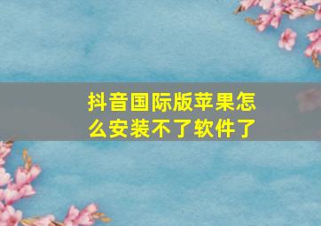 抖音国际版苹果怎么安装不了软件了