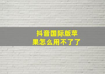 抖音国际版苹果怎么用不了了