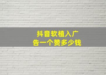 抖音软植入广告一个赞多少钱