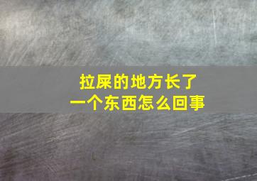 拉屎的地方长了一个东西怎么回事