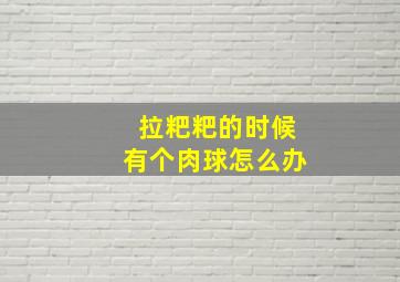 拉粑粑的时候有个肉球怎么办