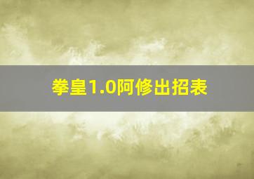 拳皇1.0阿修出招表