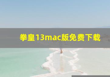 拳皇13mac版免费下载