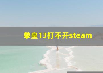 拳皇13打不开steam