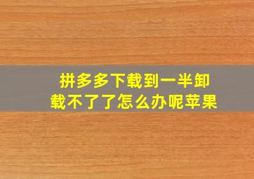 拼多多下载到一半卸载不了了怎么办呢苹果