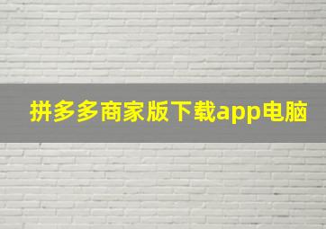 拼多多商家版下载app电脑