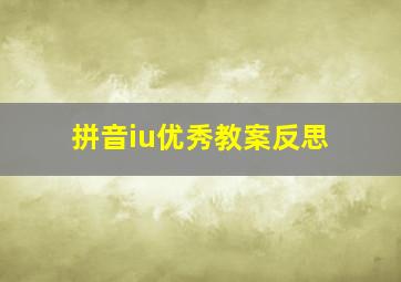 拼音iu优秀教案反思